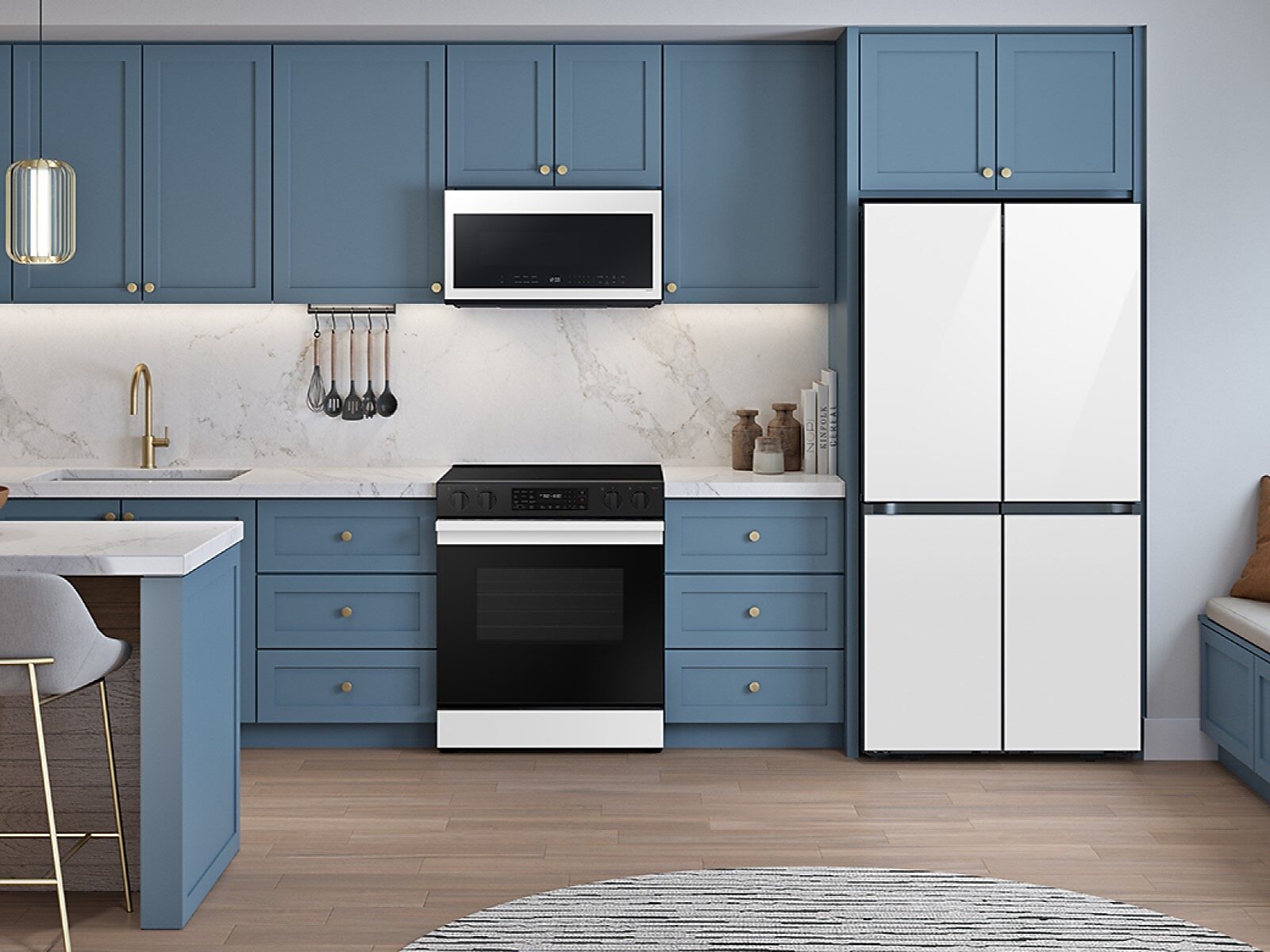 Bespoke 4-Door Flex™ Refrigerator in Panel Ready (29 cu. ft.) with Beverage Center™ in Charcoal Glass in Panel Ready (Customizable Panels)