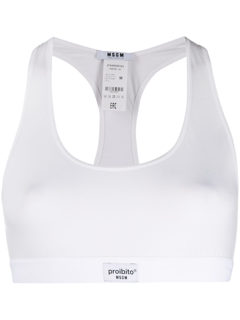 Elasticated trim bra - White