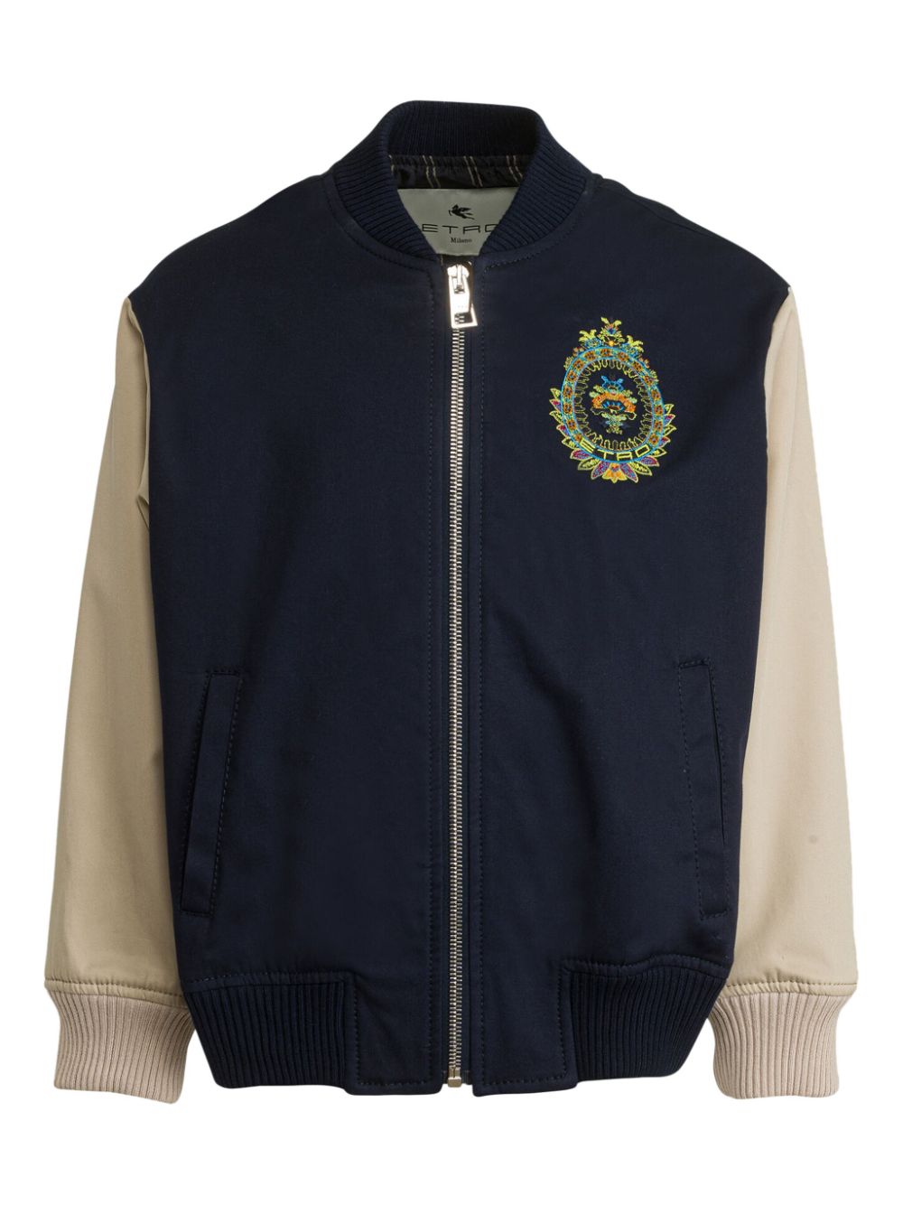 Embroidered bomber jacket - Blue