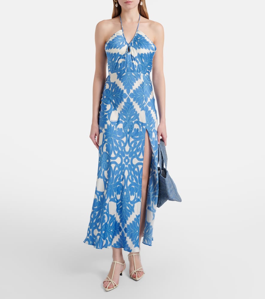 Stella printed satin maxi dress