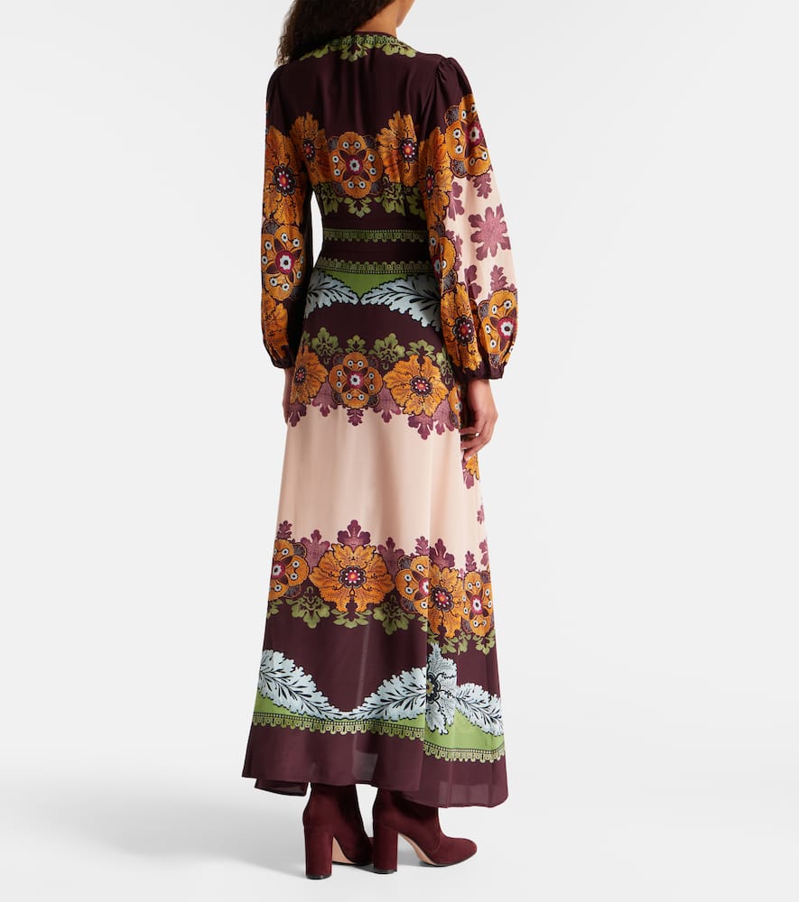Printed silk maxi dress