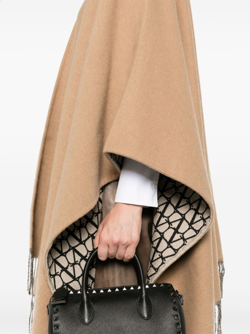 Brown Fringed double poncho