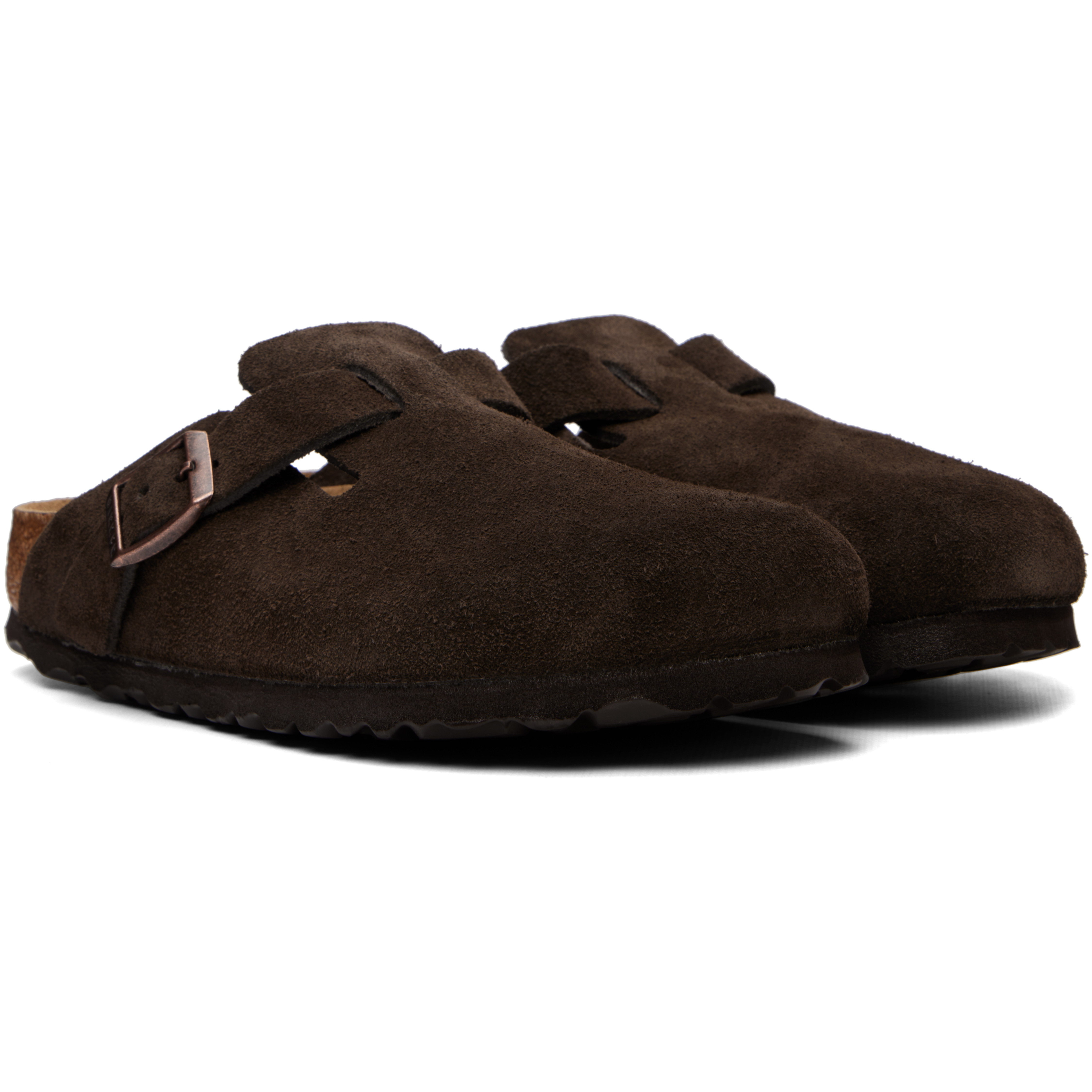 Brown Narrow Boston Soft Footbed Suede Leather Loafers