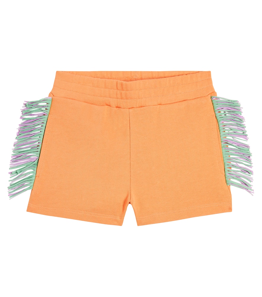 Stella McCartney Kids Fringed cotton jersey shorts