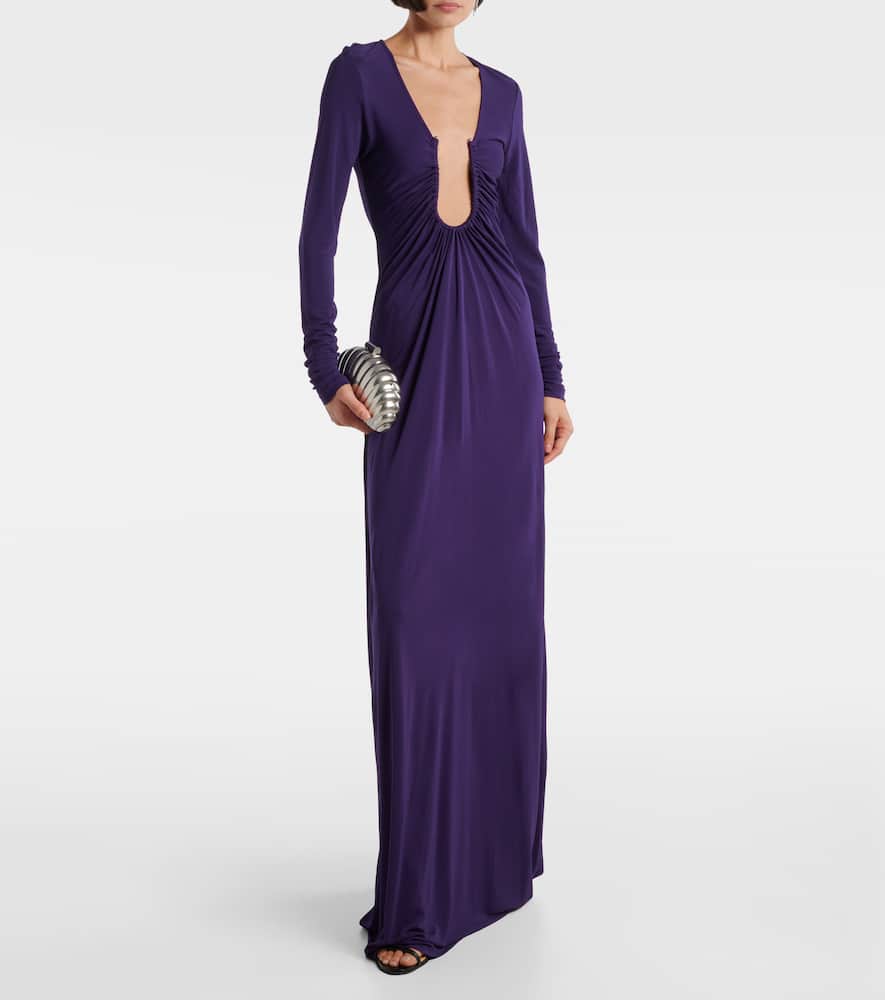 Arced Palm cutout gathered gown