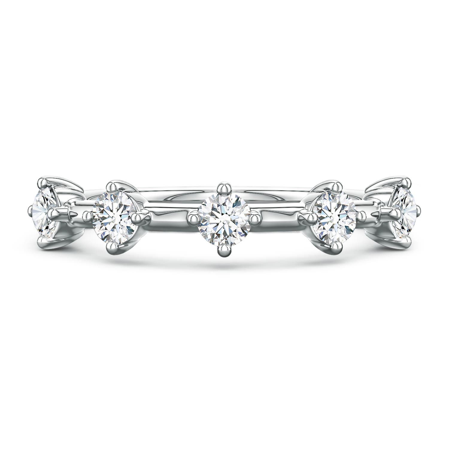 Angara 0.53 CTW Round Lab-Grown Diamond Five-Stone Station Ring in 14K White Gold