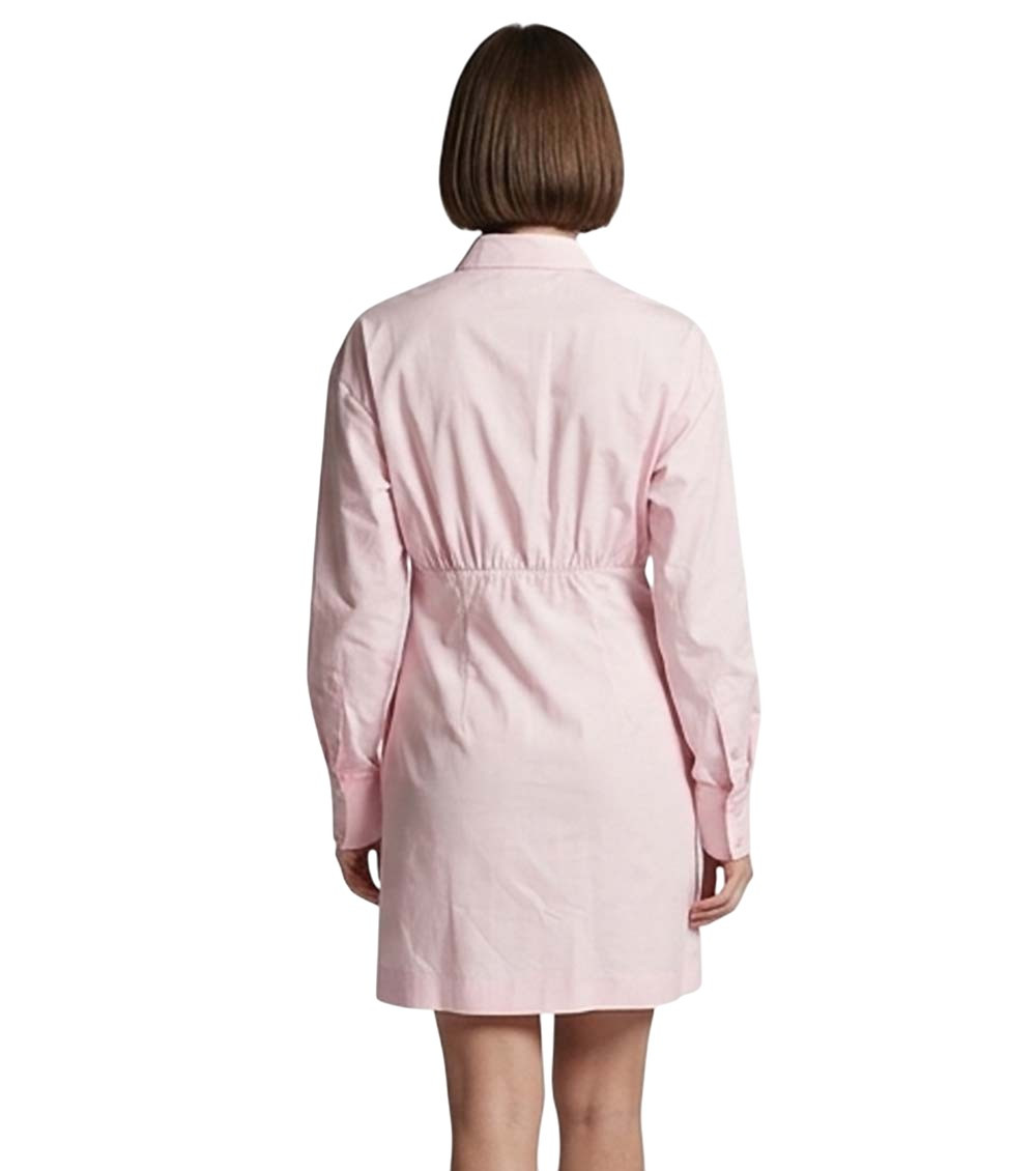 Pink Shirt Collar Mini Dress
