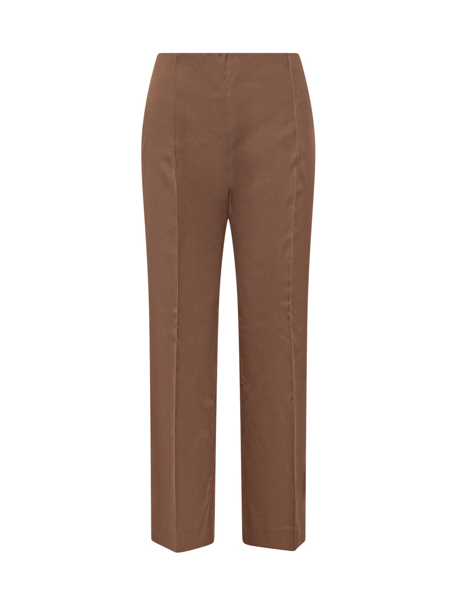 Elegant Straight-Leg Trousers with Front Stitching