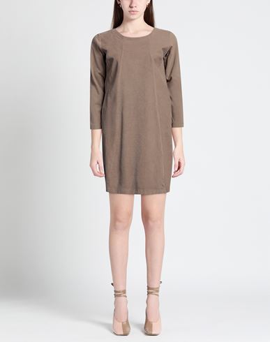 Woman Midi dress Khaki Size XS Cotton, Elastane