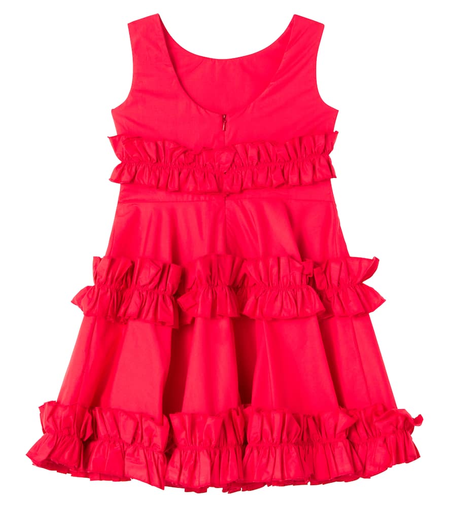 Ruffle-trimmed cotton poplin dress