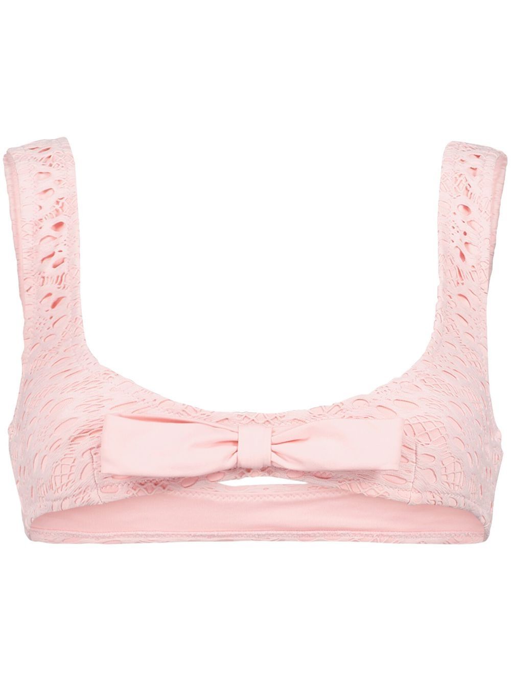 Bow-detai lace bikini - Pink