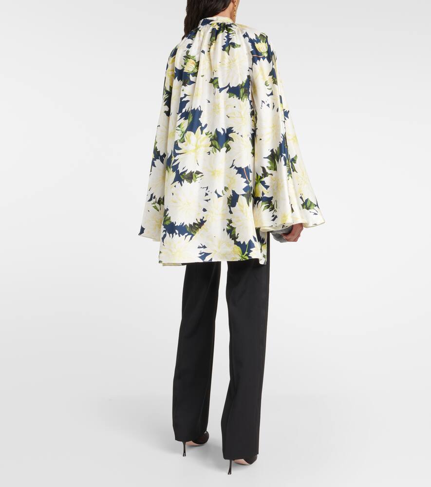 Floral cotton-blend blouse