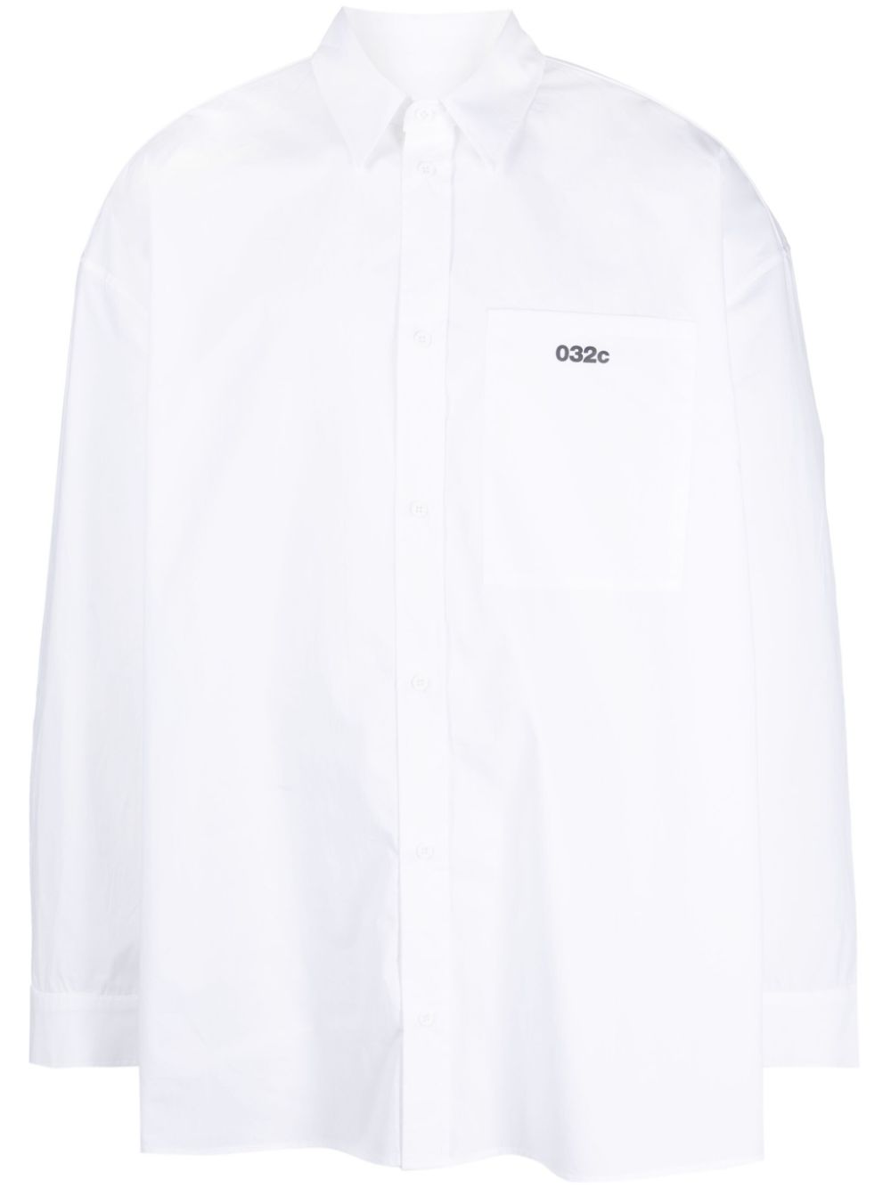 Embroidered-logo cotton shirt - White