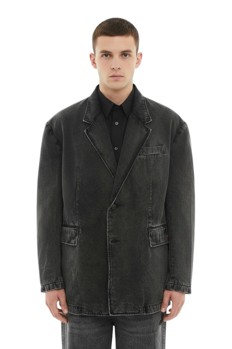 Single-breasted denim blazer