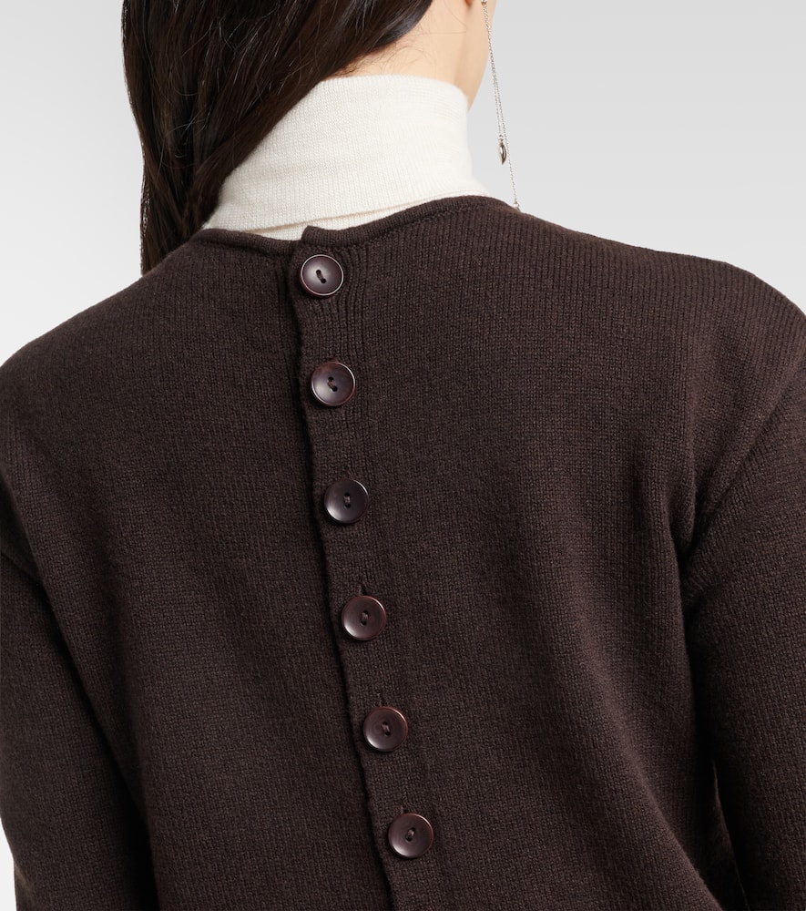 Reversible wool and cashmere cardigan