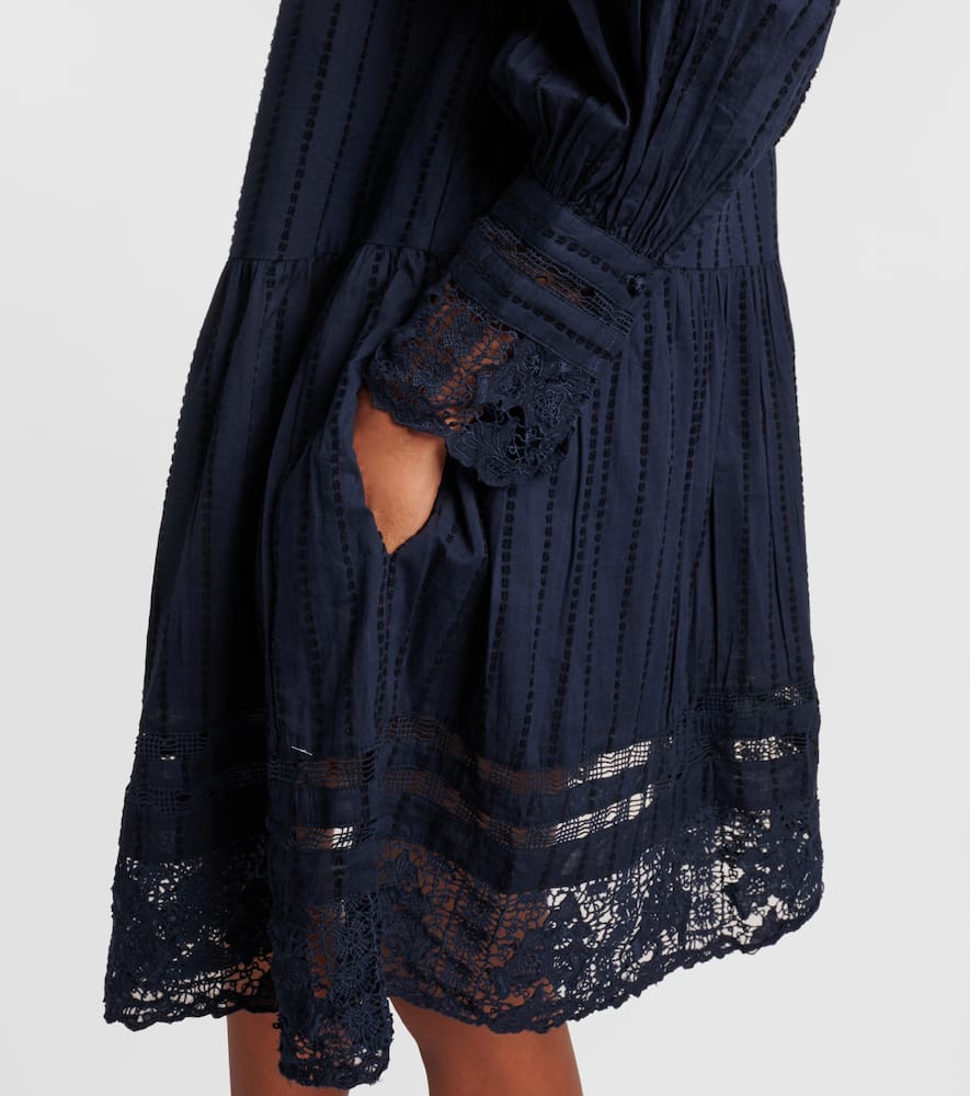 Lace and cotton minidress