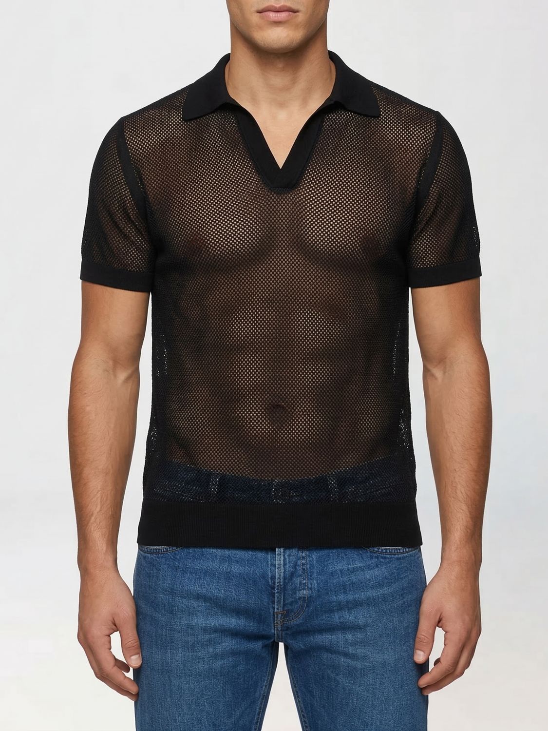 Polo Shirt Men color Black