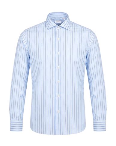 Man Shirt Light blue Size 15 Cotton