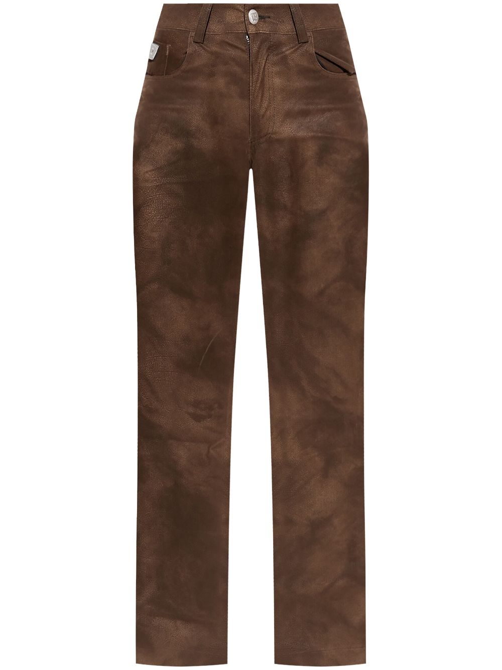Logo-plaque tapered trousers - Brown
