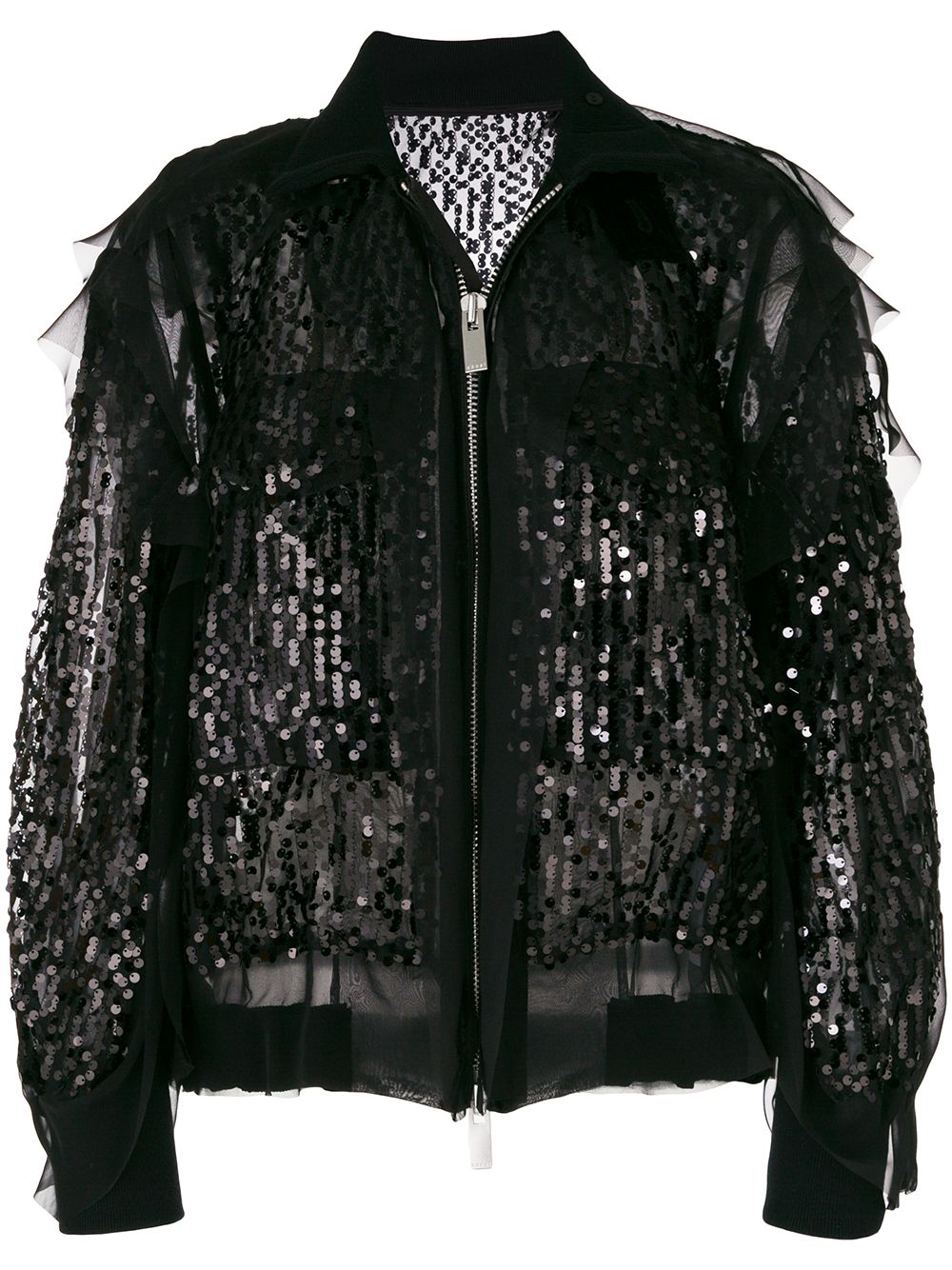 Sequin bomber jacket - Black