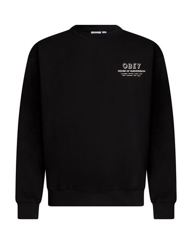 Man Sweatshirt Black Size L Cotton, Polyester