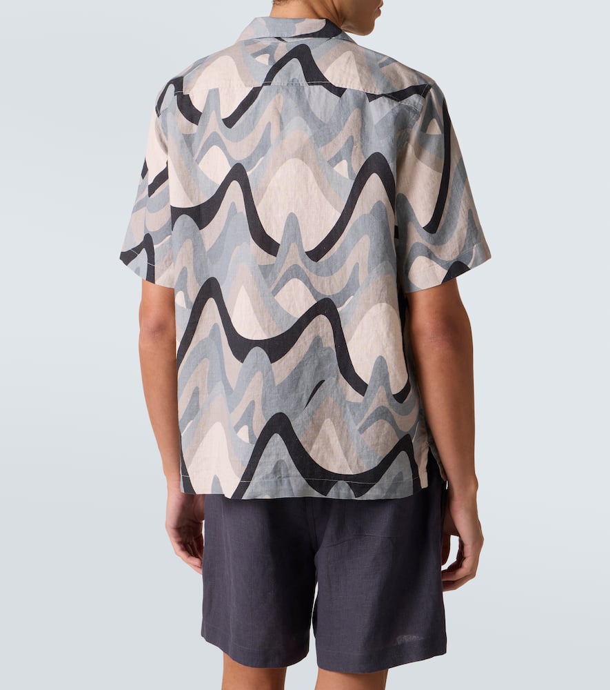 Roberto printed linen bowling shirt