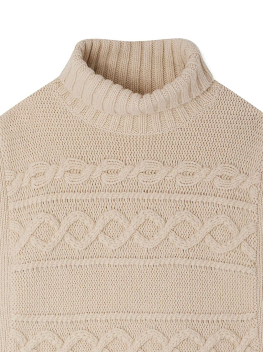 Girls Beige Knitted Sweater