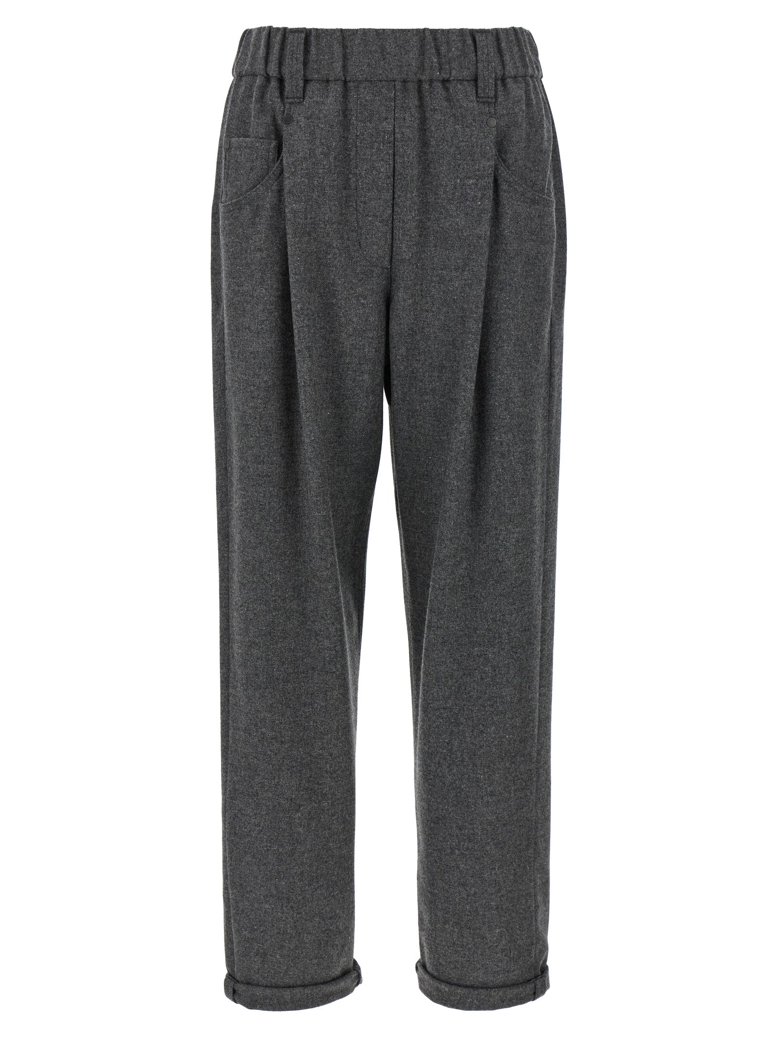 Virgin Wool and Cashmere Trousers — Gray