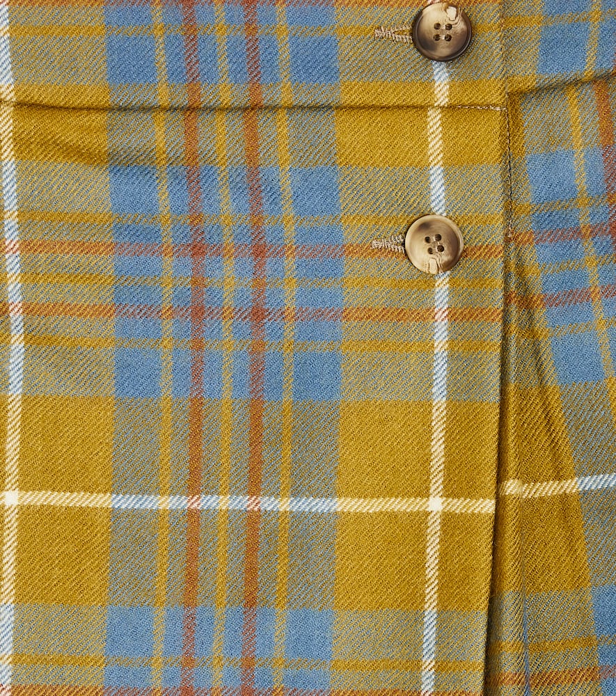 Bonpoint Talissa checked pleated wool skirt