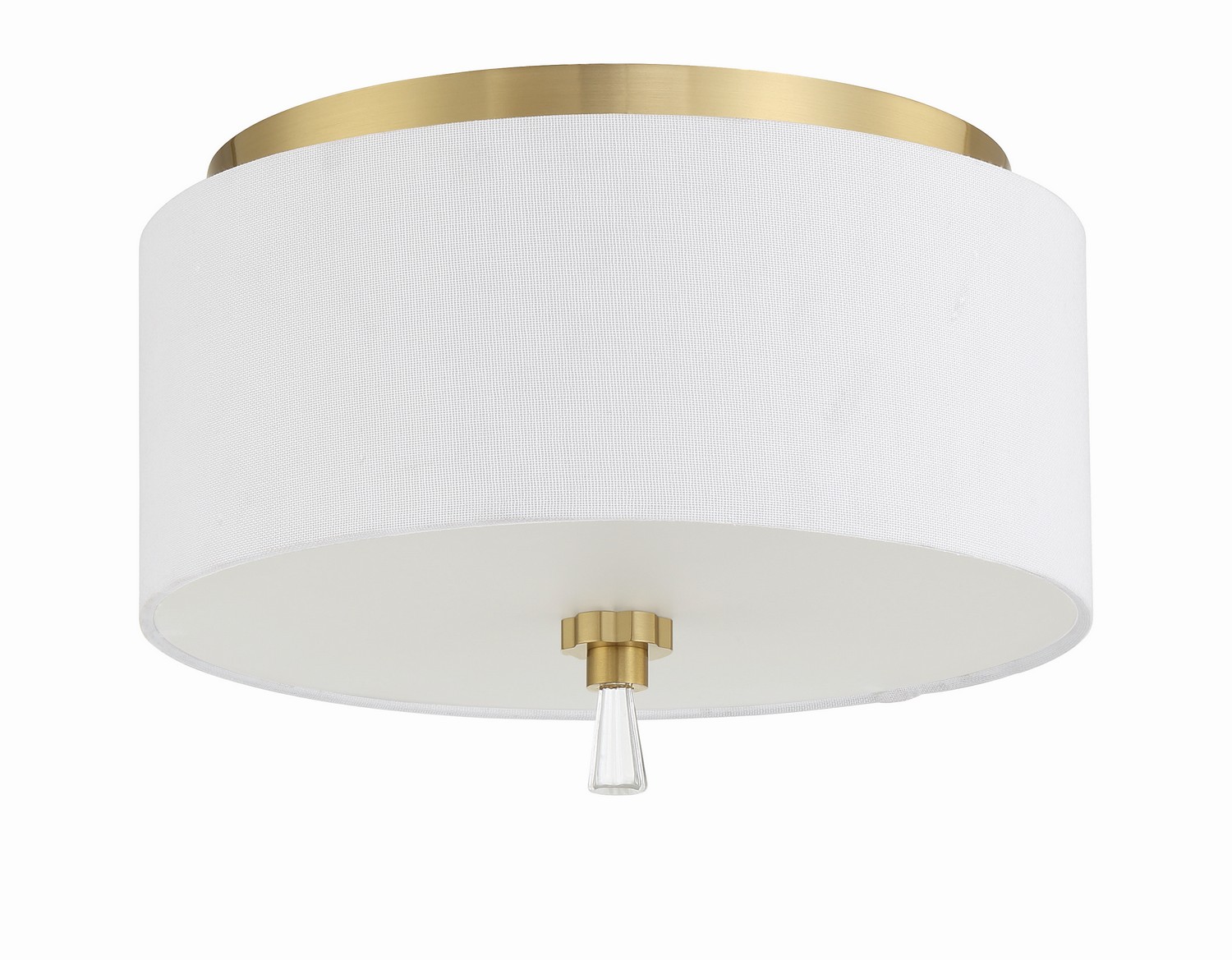 Satin Brass Two Light Flushmount from the Fortuna Collection