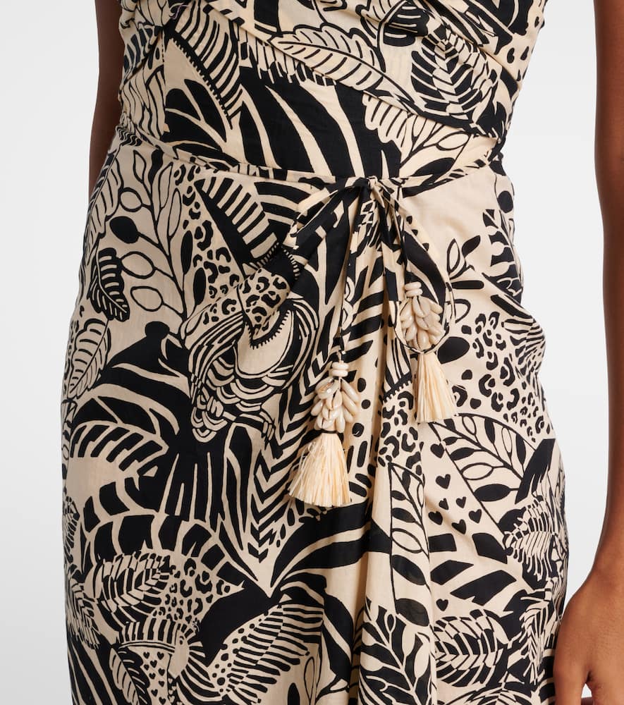Collina printed cotton midi dress
