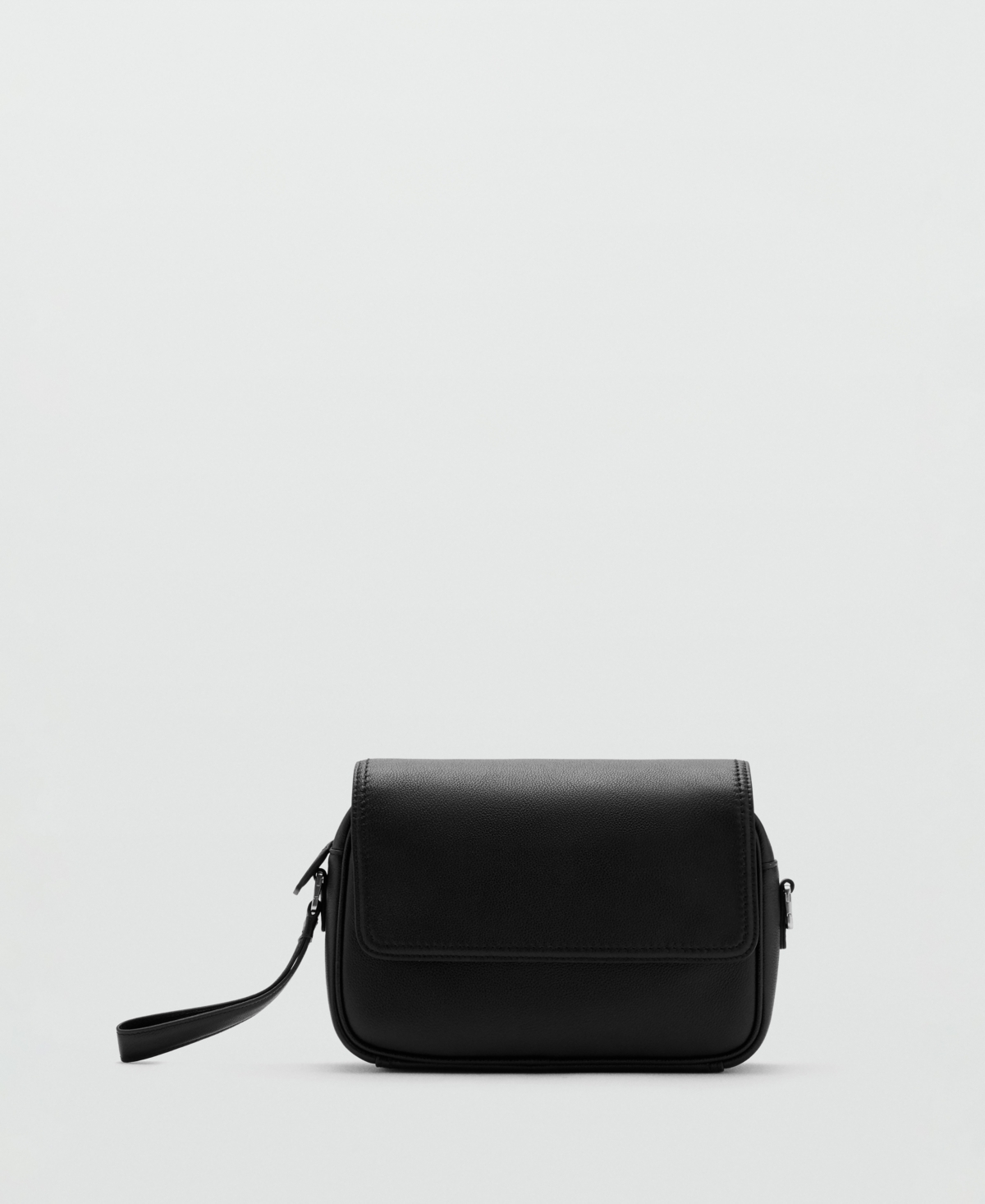 Men's Leather Strap Bag - Black