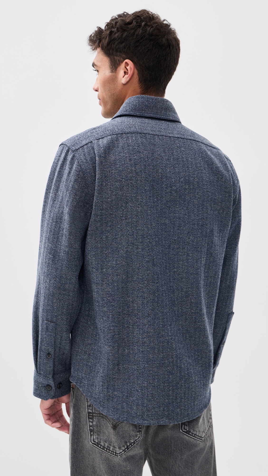The CPO Shirt Jacket Indigo Ash Herringbone