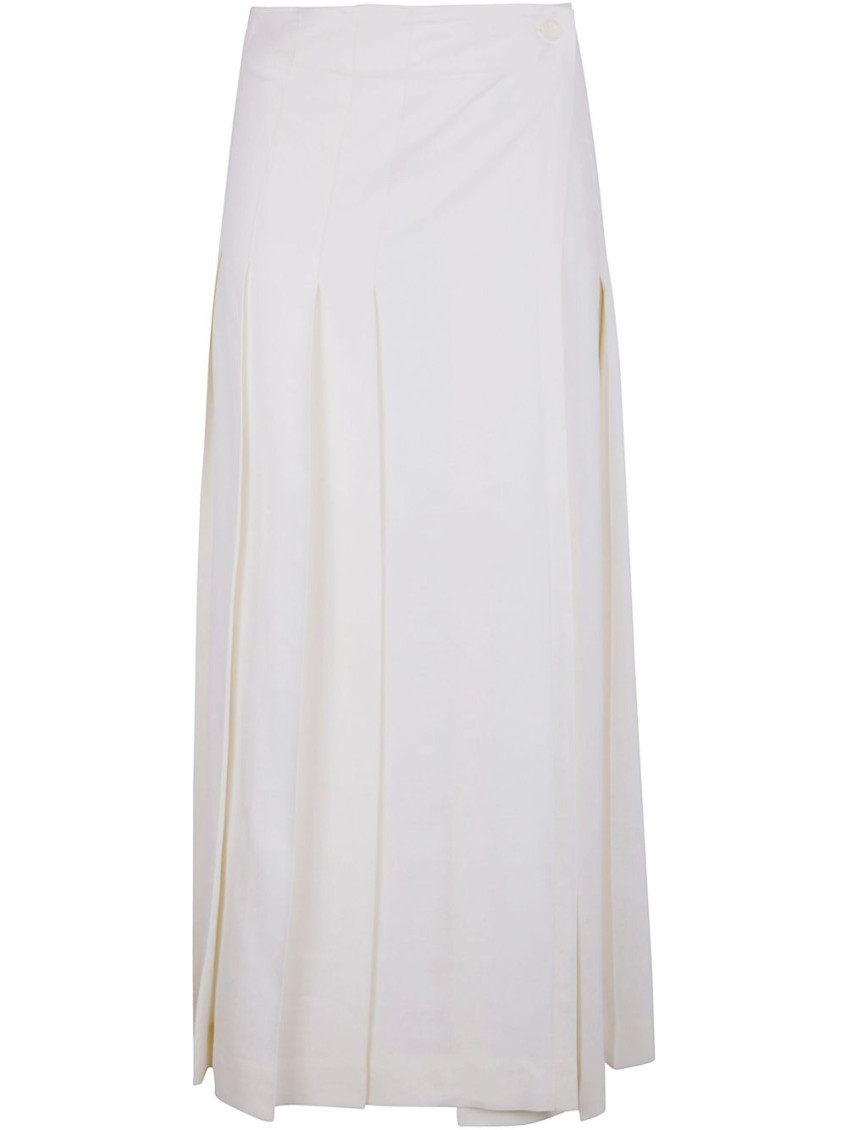 White Maxi Pleated Skirt