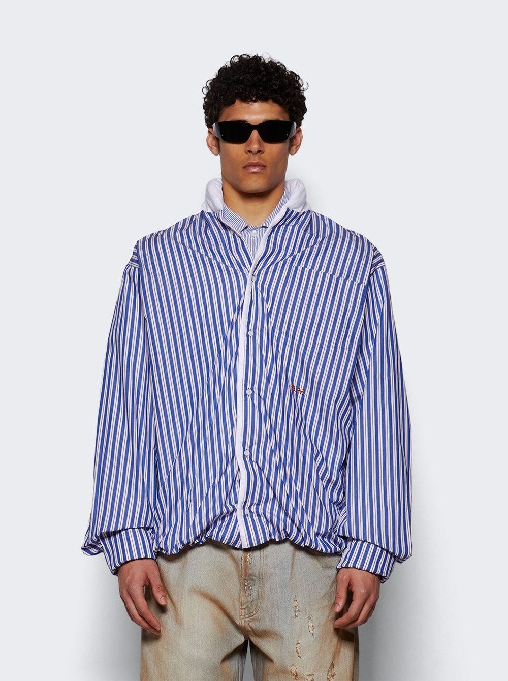 Stripe-pattern shirt