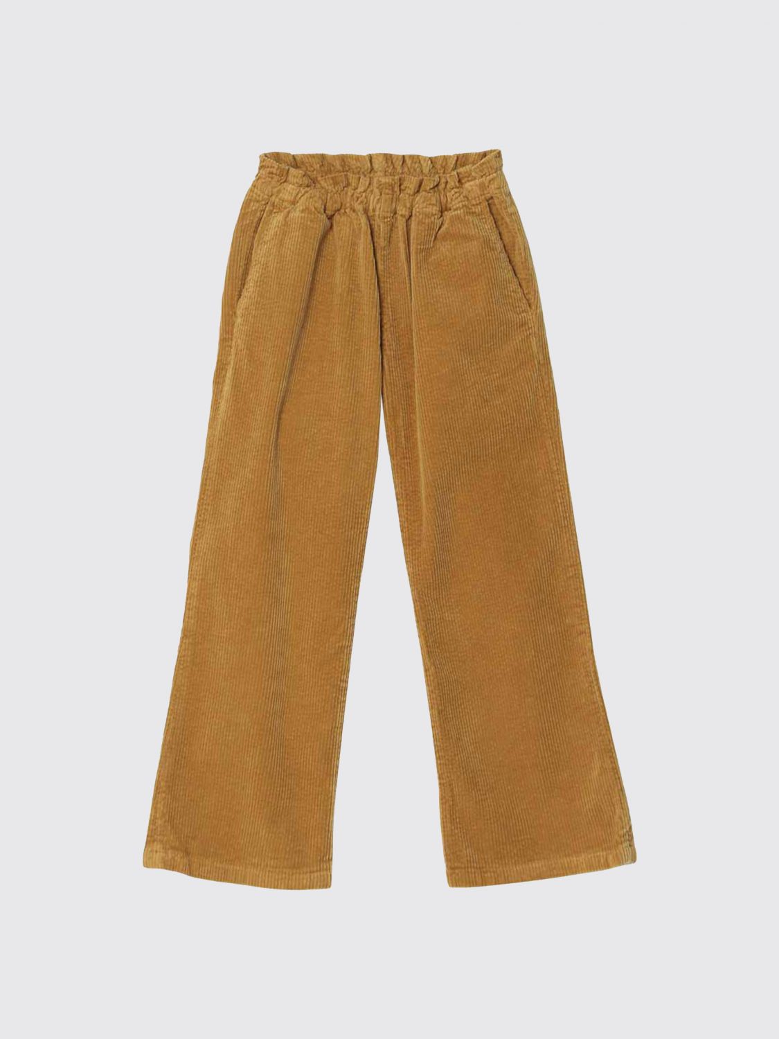 Elastic-waist corduroy trousers - Yellow