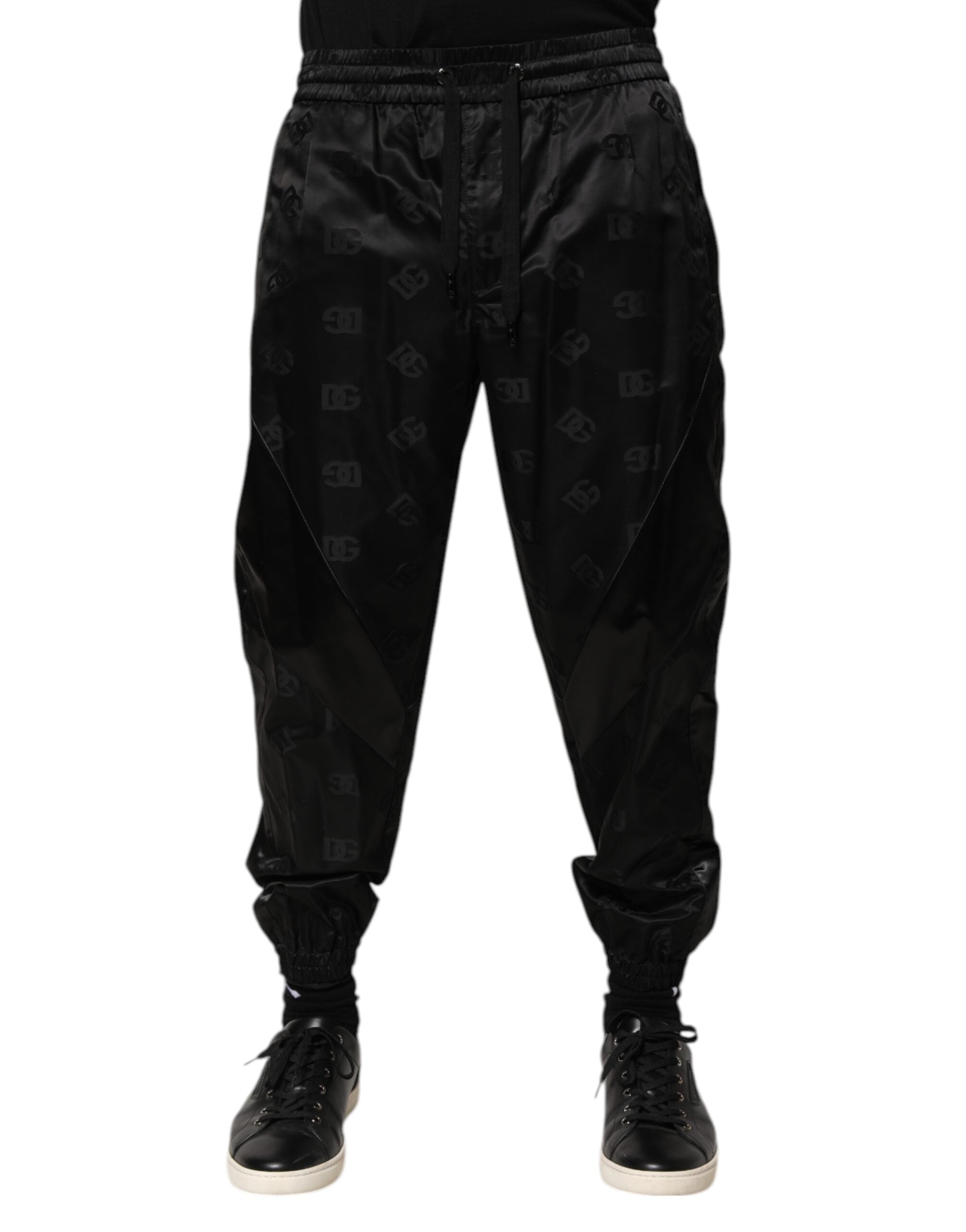 Logo-Printed Nylon Joggers — Black