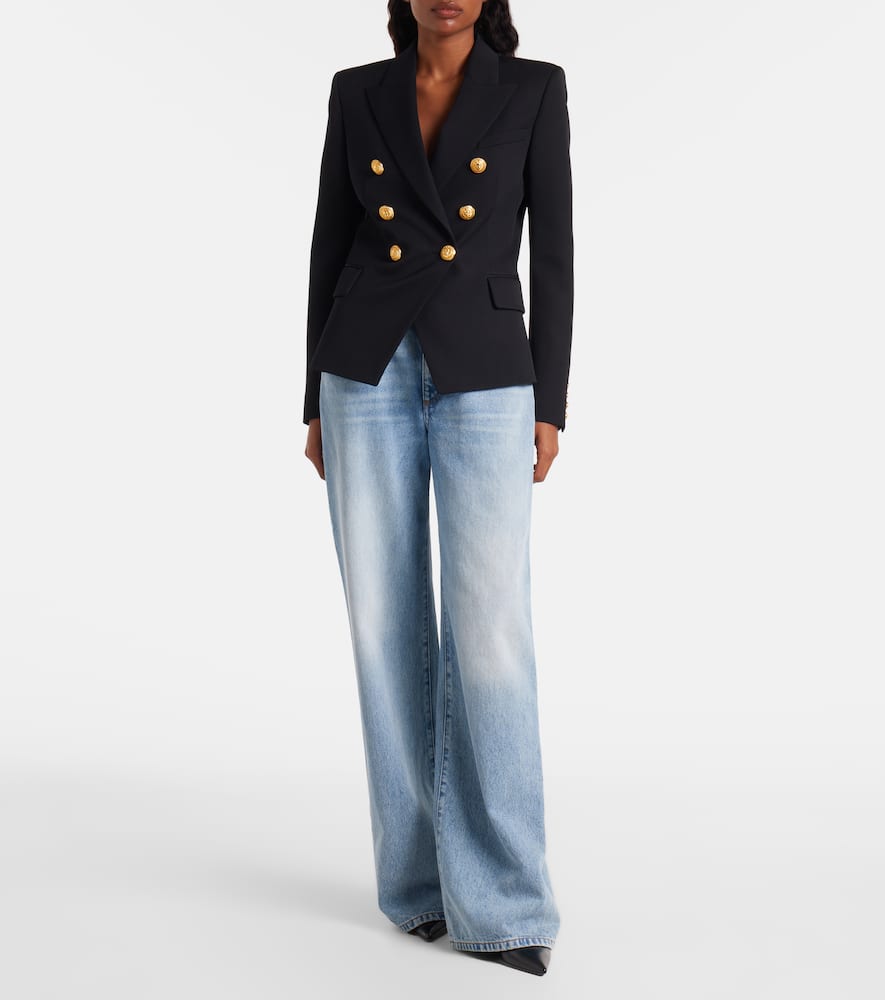 Mid-rise wide-leg jeans