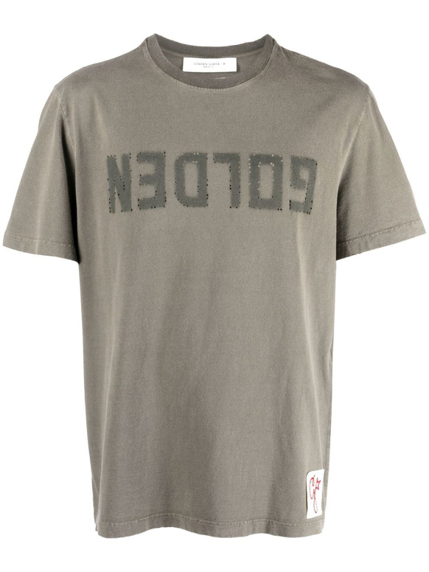 Green Logo cotton t-shirt