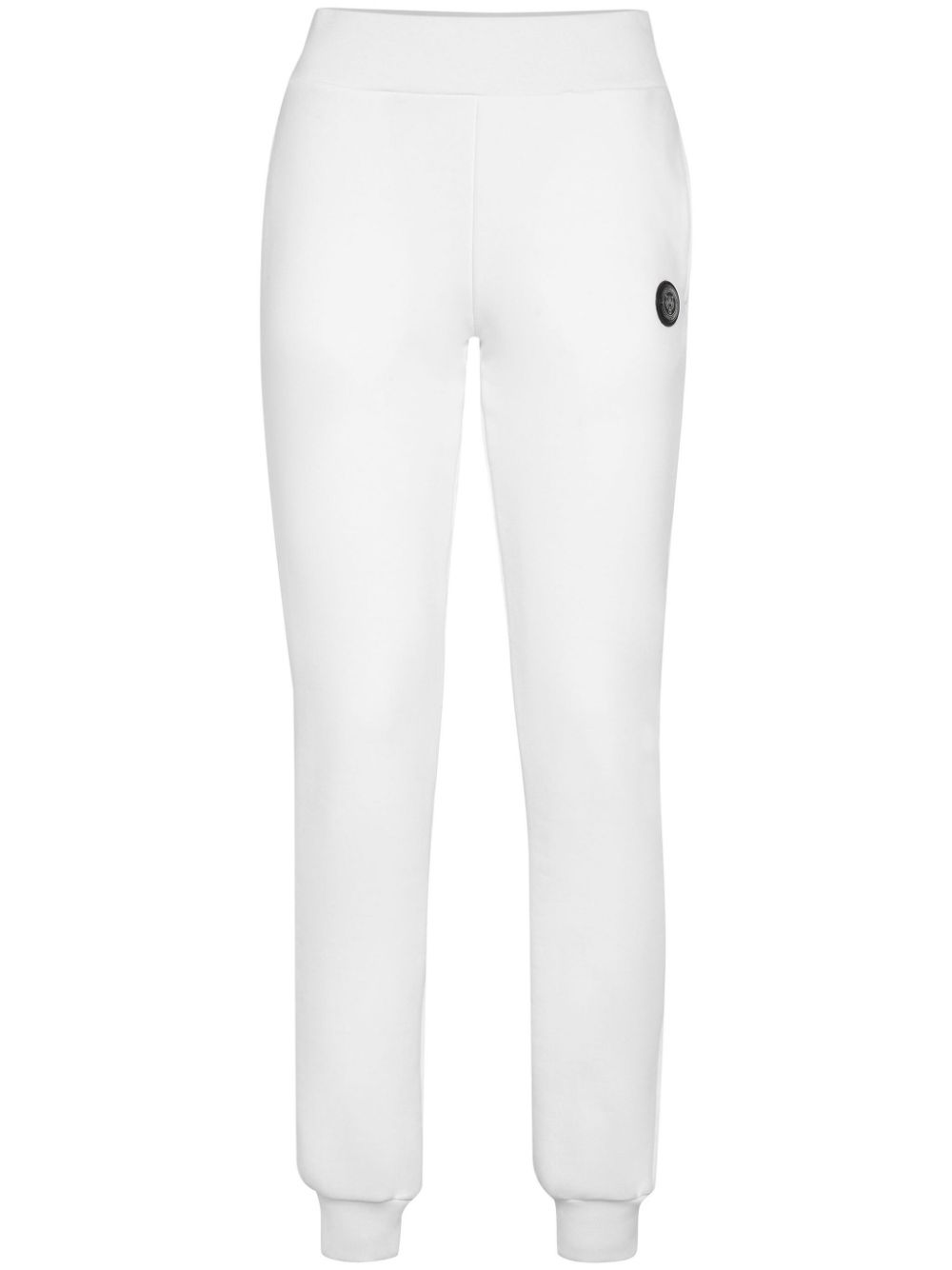 Logo-patch tapered track pants - White