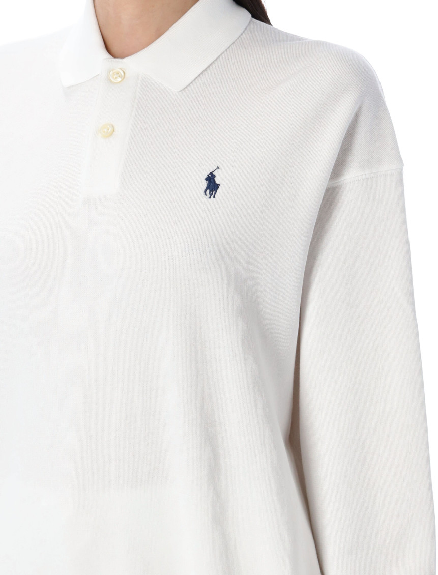 White Knit Collar Sweatshirt