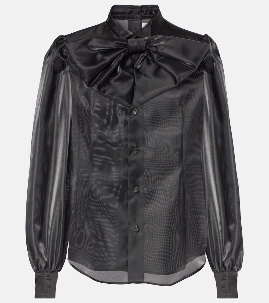 Tie-neck satin shirt