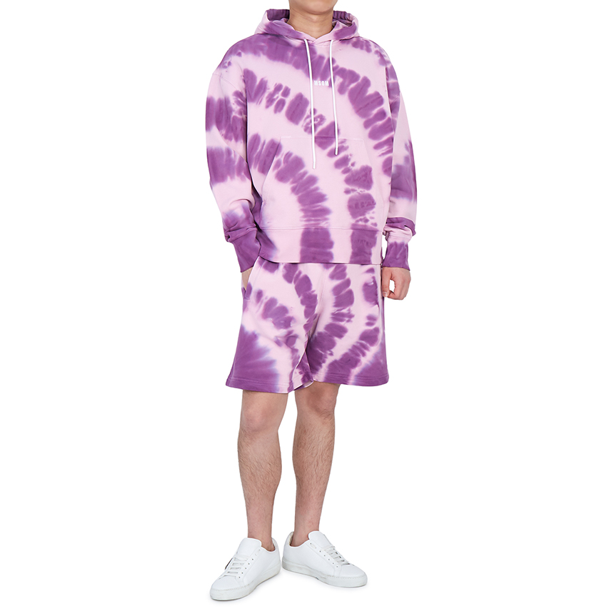 Logo-print tie-dye hoodie