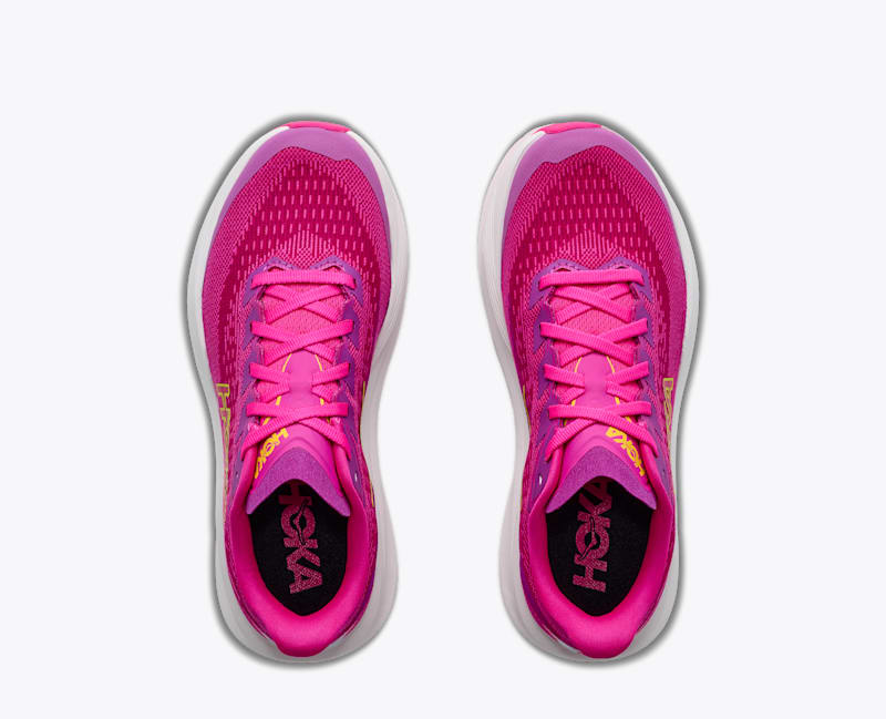 HOKA Mach 7 Walking Shoes in Fuchsia/Neon Dragonfruit