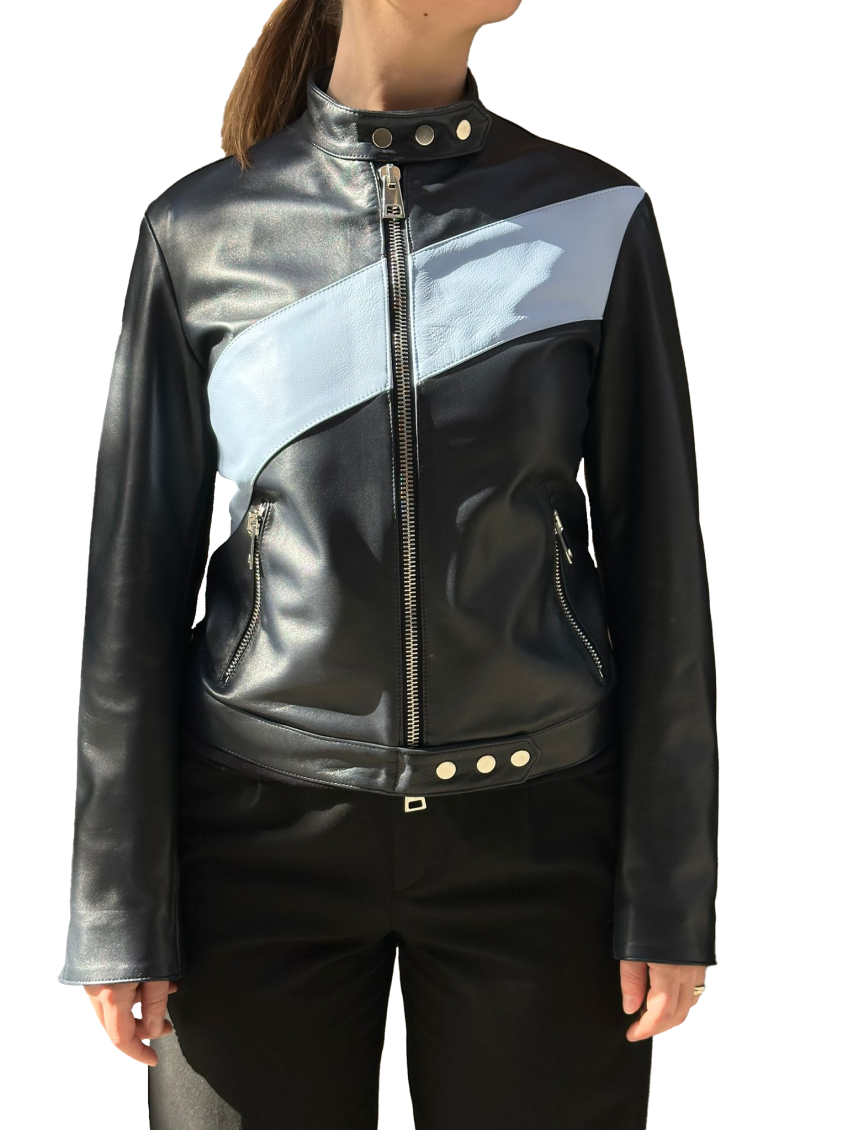 Black Leather Bomber Jacket