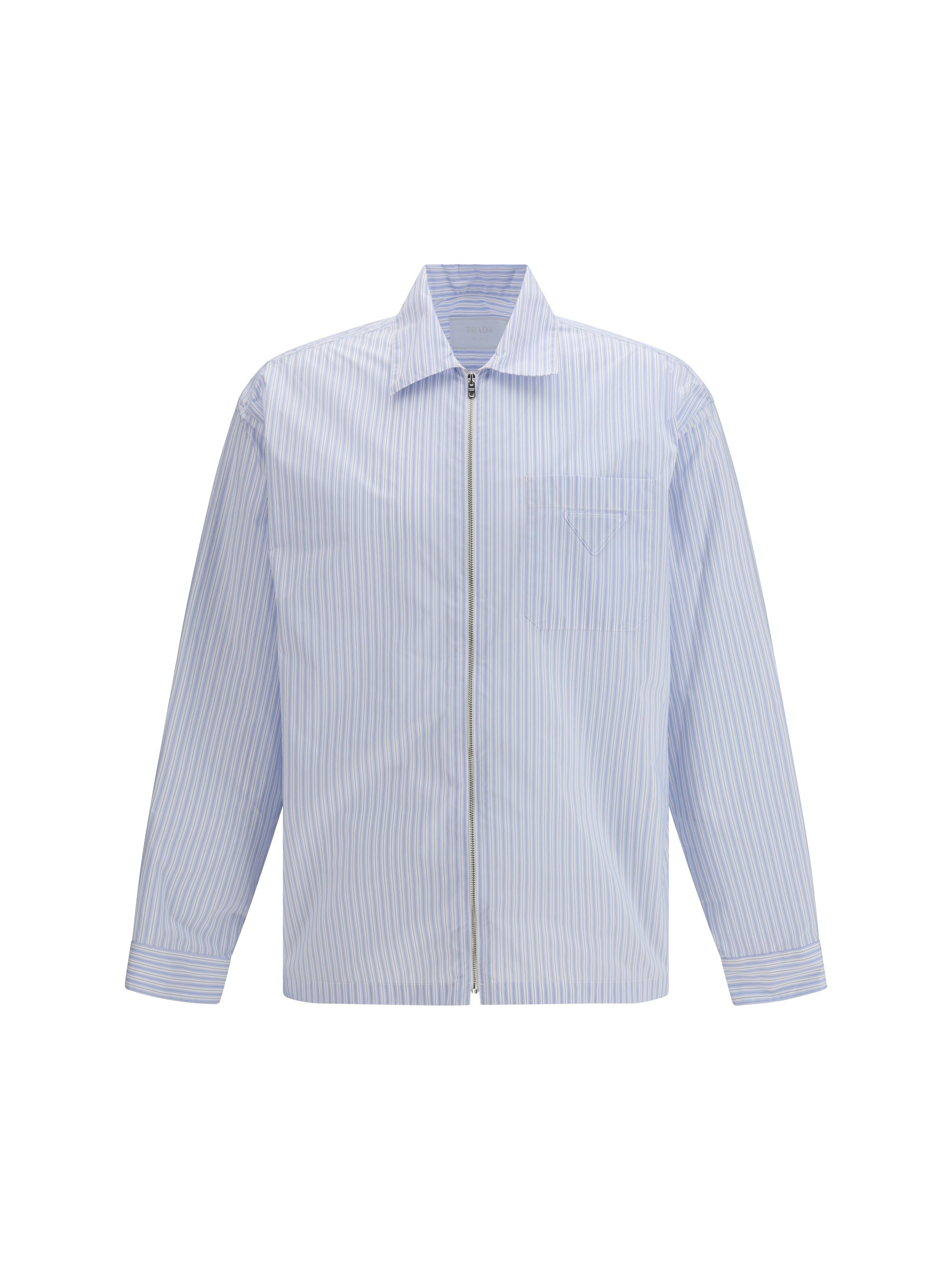 Striped Re-Nylon Shirt — Blue