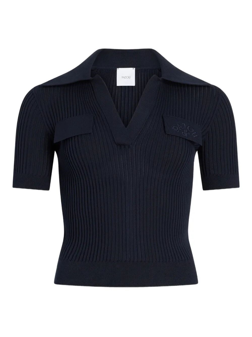 Embroidered Knitted Cotton Polo Shirt