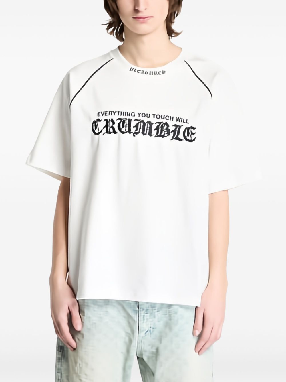 Pleasures Crumble Heavyweight Raglan T-shirt - White