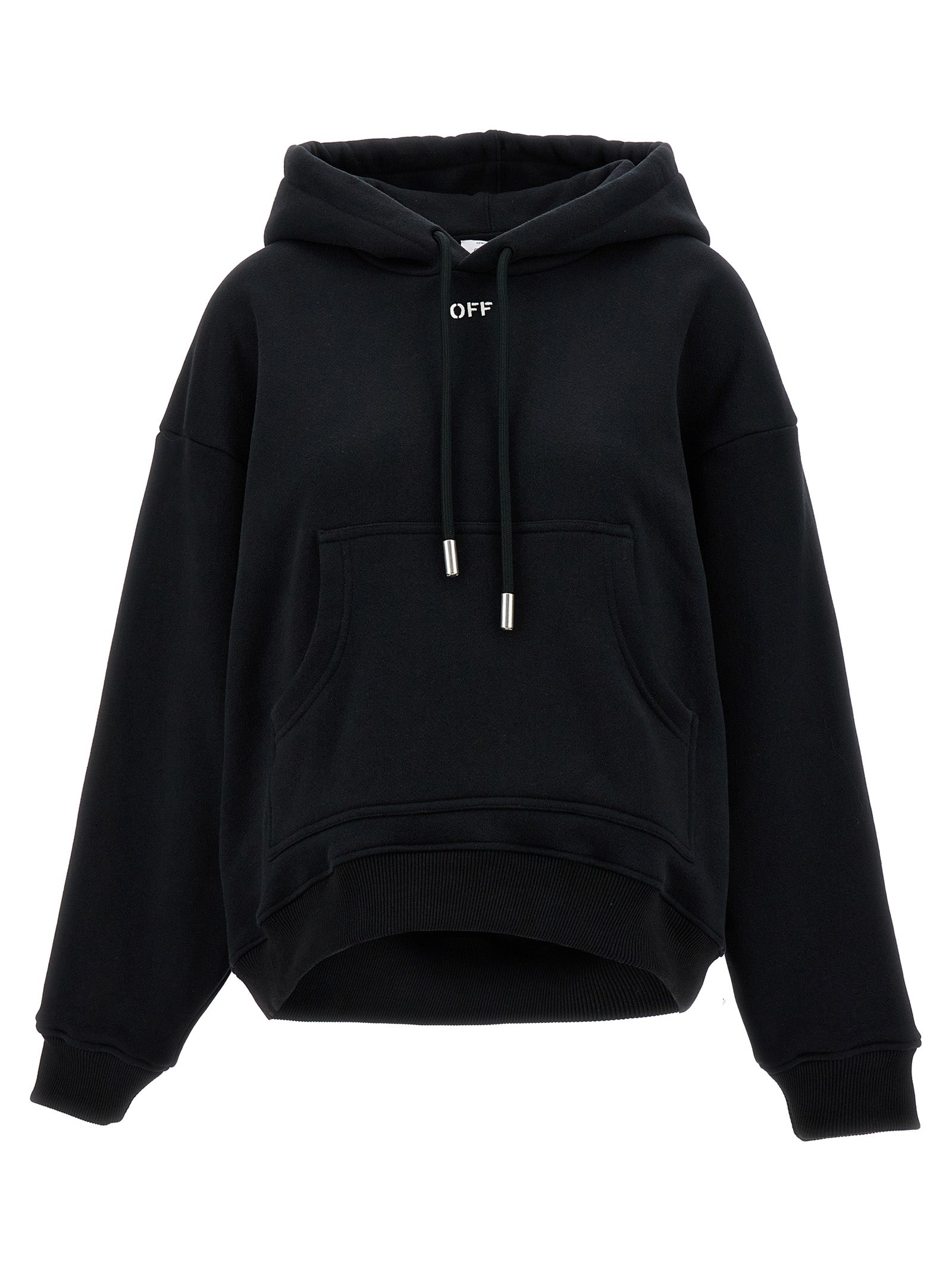 Cotton Logo Hoodie — Black