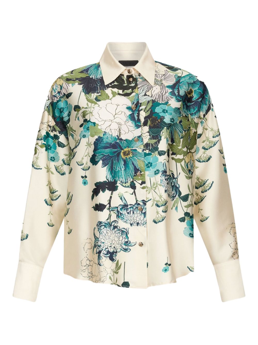 Printed twill shirt - White